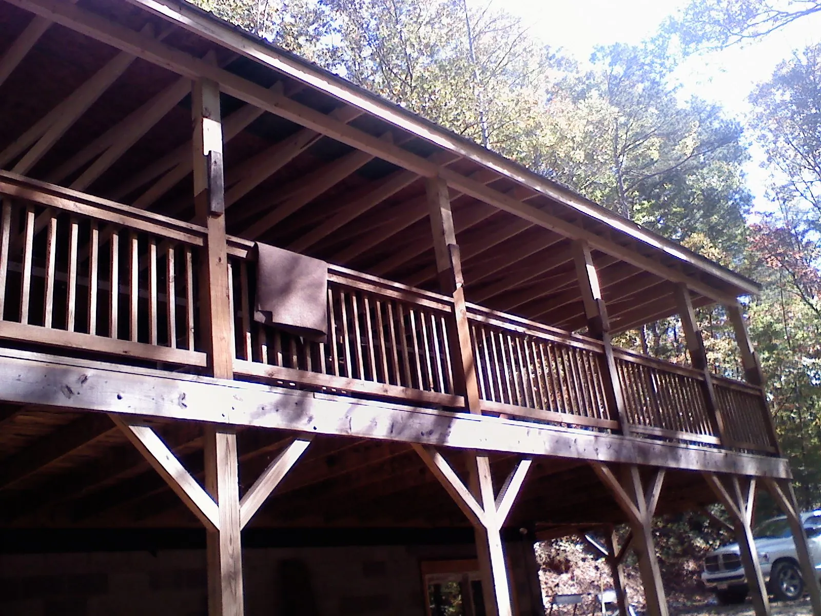 Timber framing under a new elevated porch and deck — Roof Leak Repair in Guerneville by Roofing Brothers